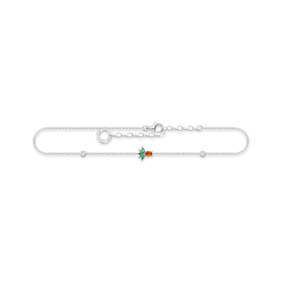 Chaîne de cheville ananas argent
