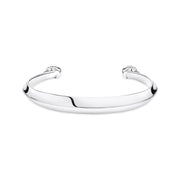 Bracelet jonc tête de mort argent