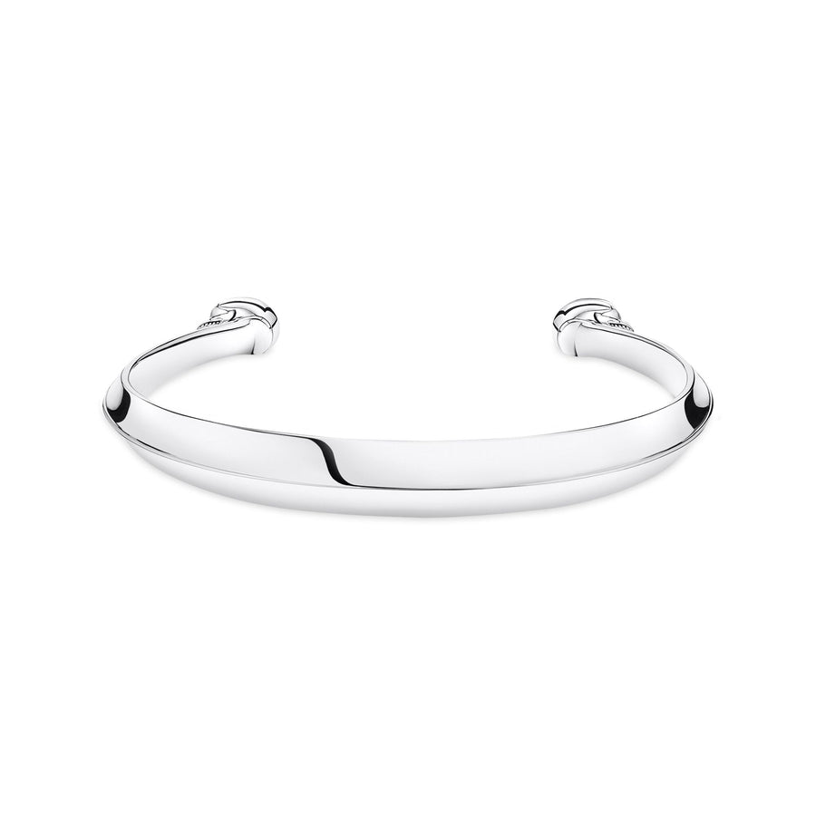 Bracelet jonc tête de mort argent