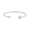 Bracelet jonc flèche pierre de couleur opale rose chatoyant