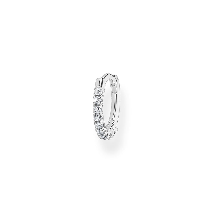 Créole unique Pierres blanches argent