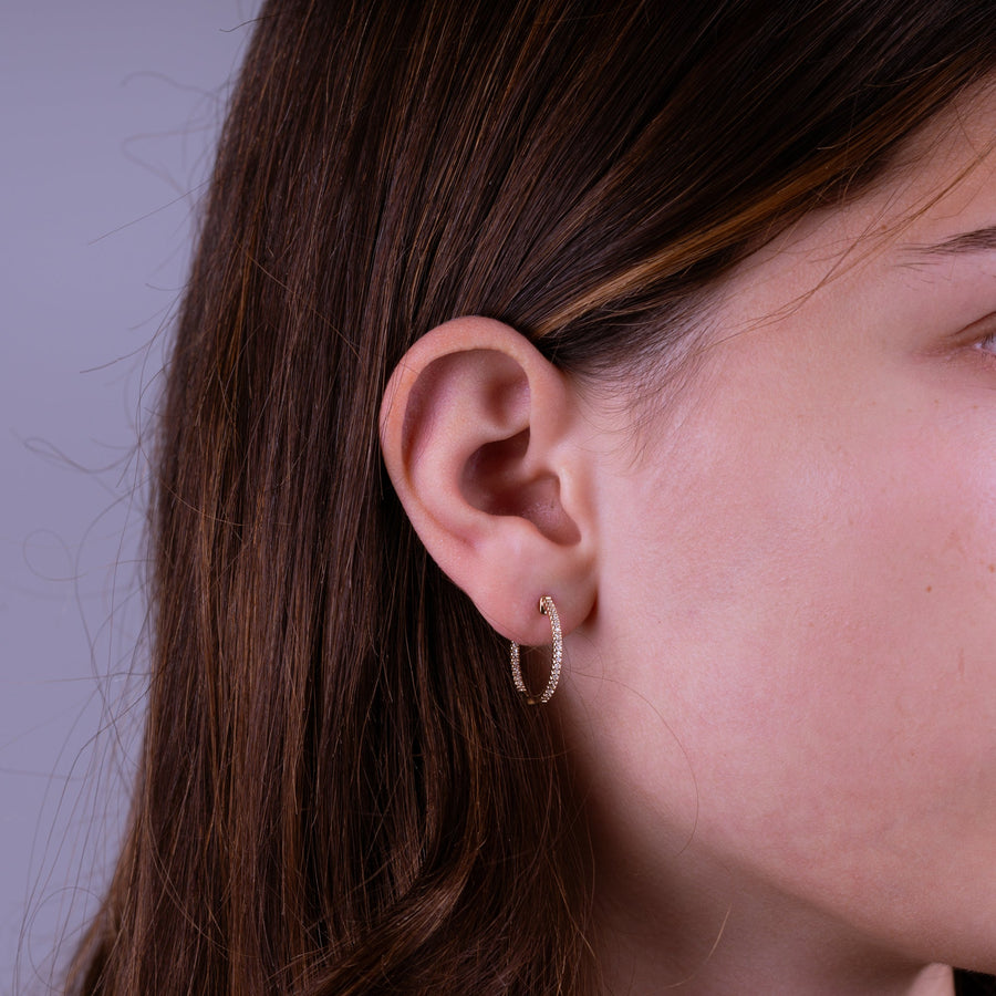 Inside Out Diamond Hoop Earrings