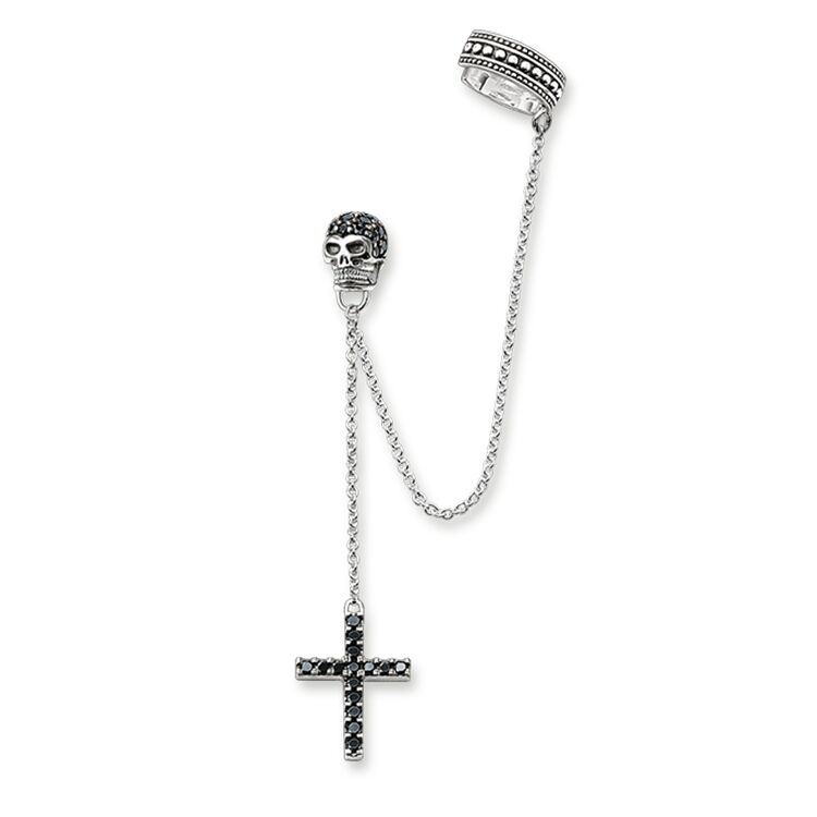 manchette d’oreille croix, tête de mort