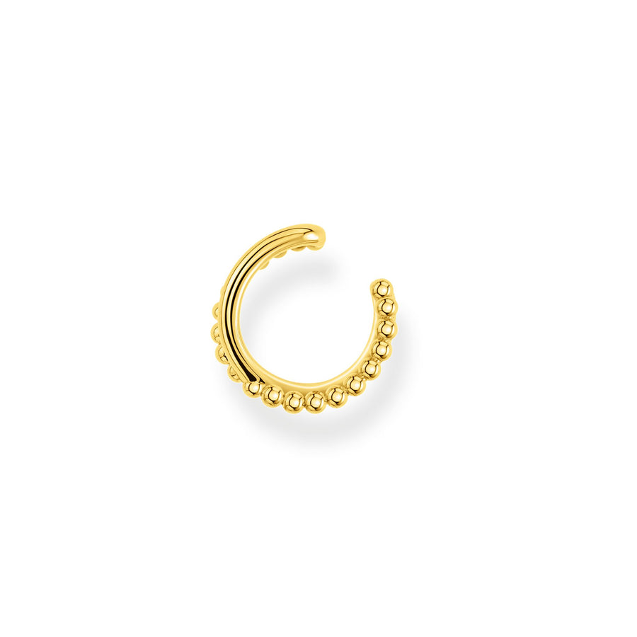 Manchette d’oreille unique double billes d'or