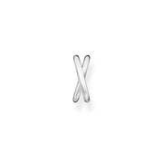 Manchette d’oreille unique argent double