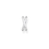 Manchette d’oreille unique argent double