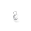 Pendentif pour boucle d'oreille unique lune argent