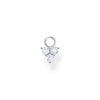 Pendentif pour boucle d'oreille unique pierres blanches argent
