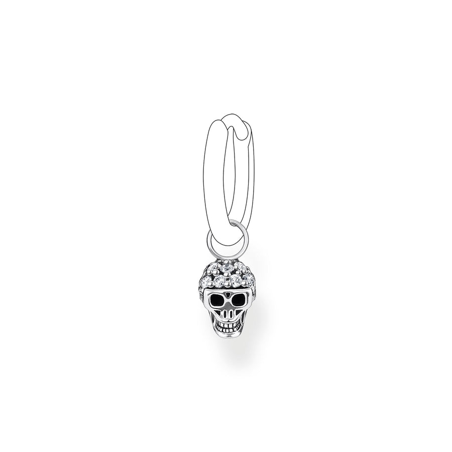 Pendentif pour boucle d'oreille unique tête de mort