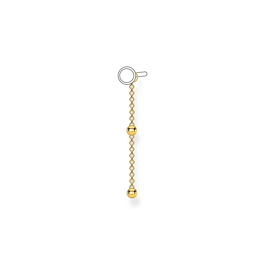 Pendentif pour boucle d'oreille unique perles or