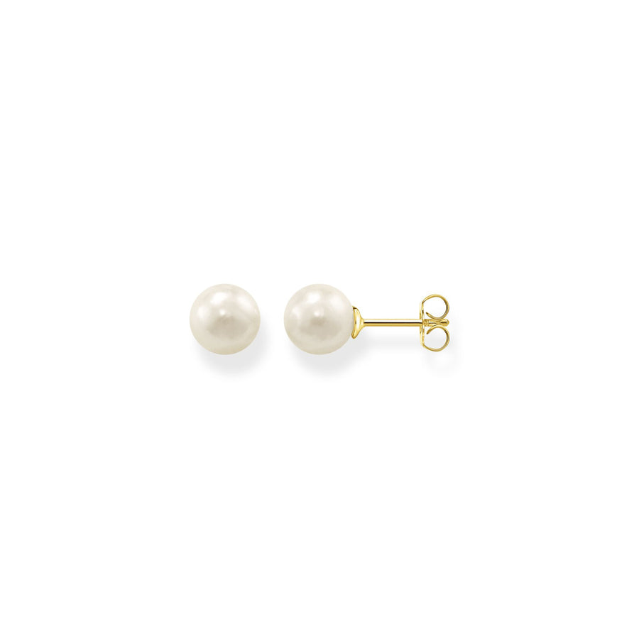 Clous d'oreilles perle or