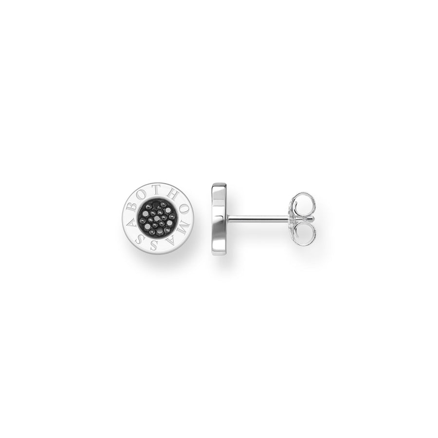 Clous d'oreilles classique pavé noir