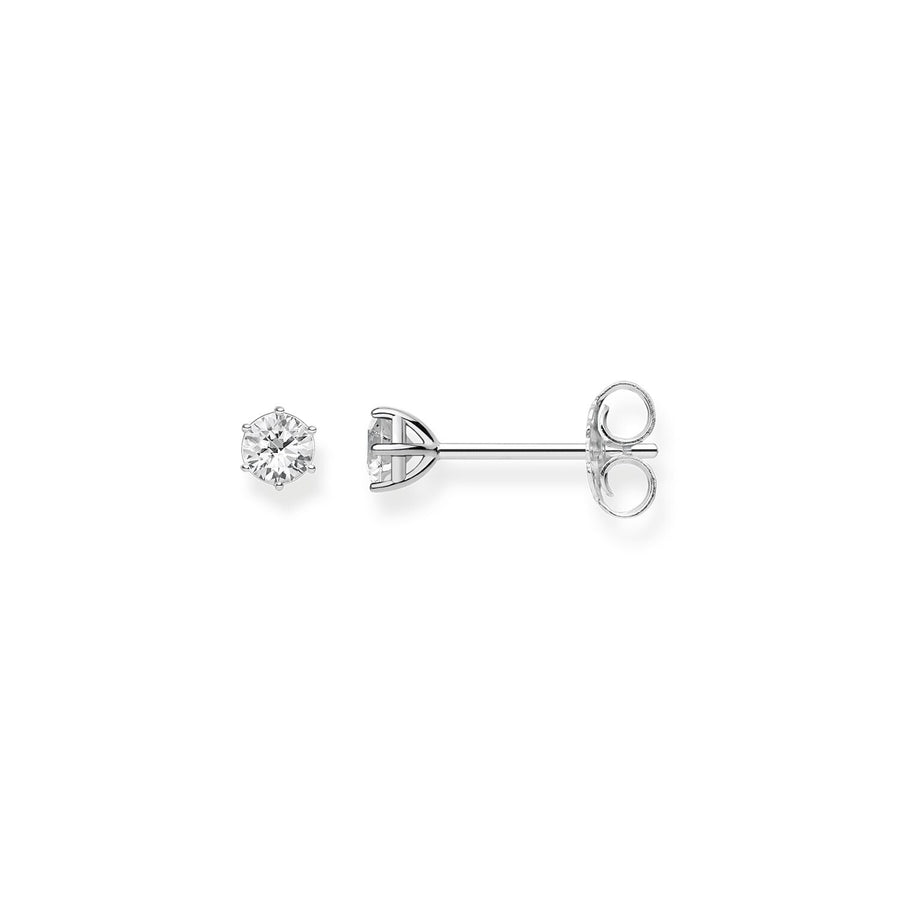 clous d'oreilles pierre blanche