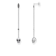 boucles d'oreilles Têtes de mort avec pierres noires