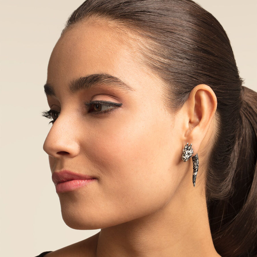 boucle d'oreille Dragon chinoise (Article vendu a l'unité)