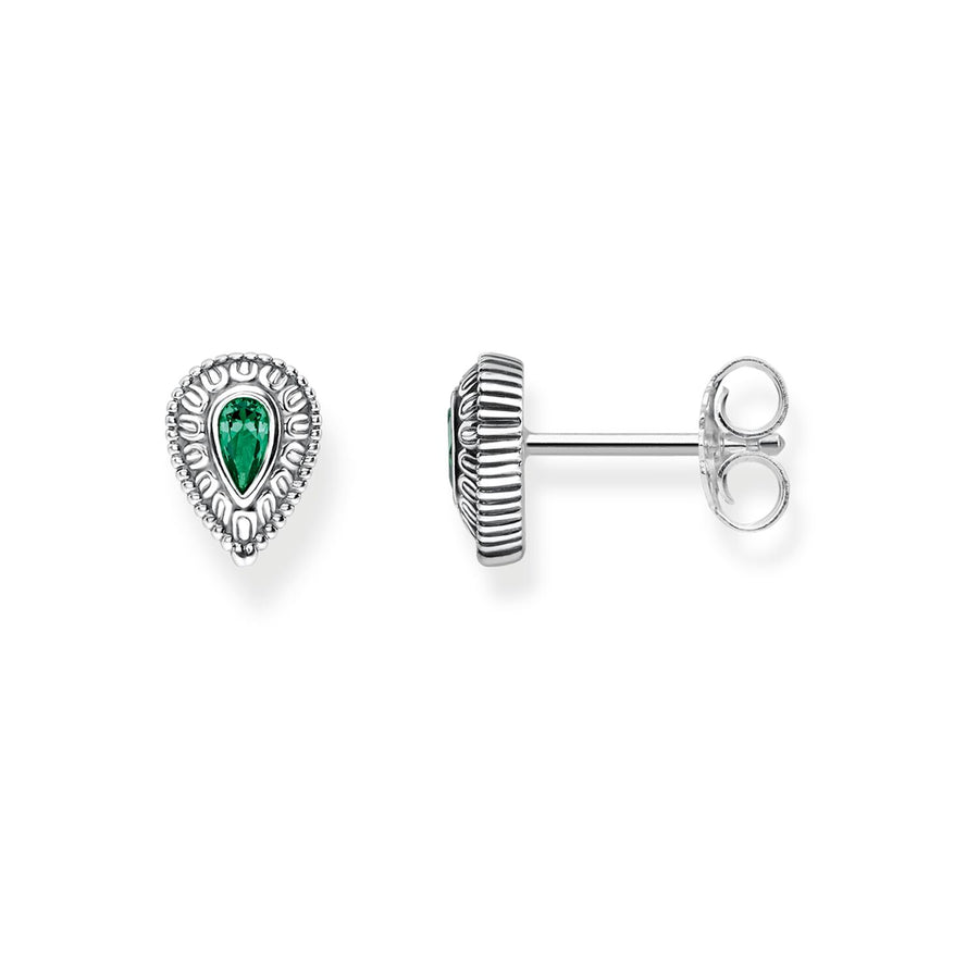 clous d'oreilles vert