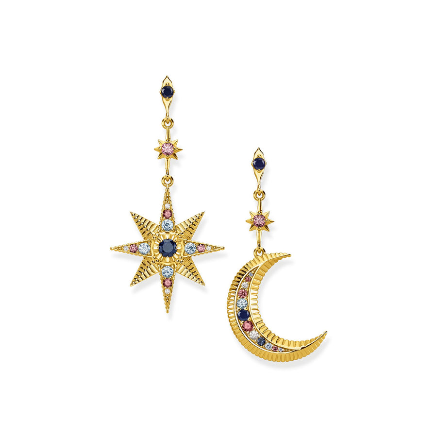 Boucles d'oreilles royaltie étoile & lune