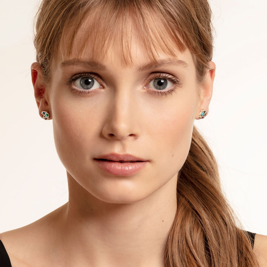 Clous d'oreilles pierres multicolores