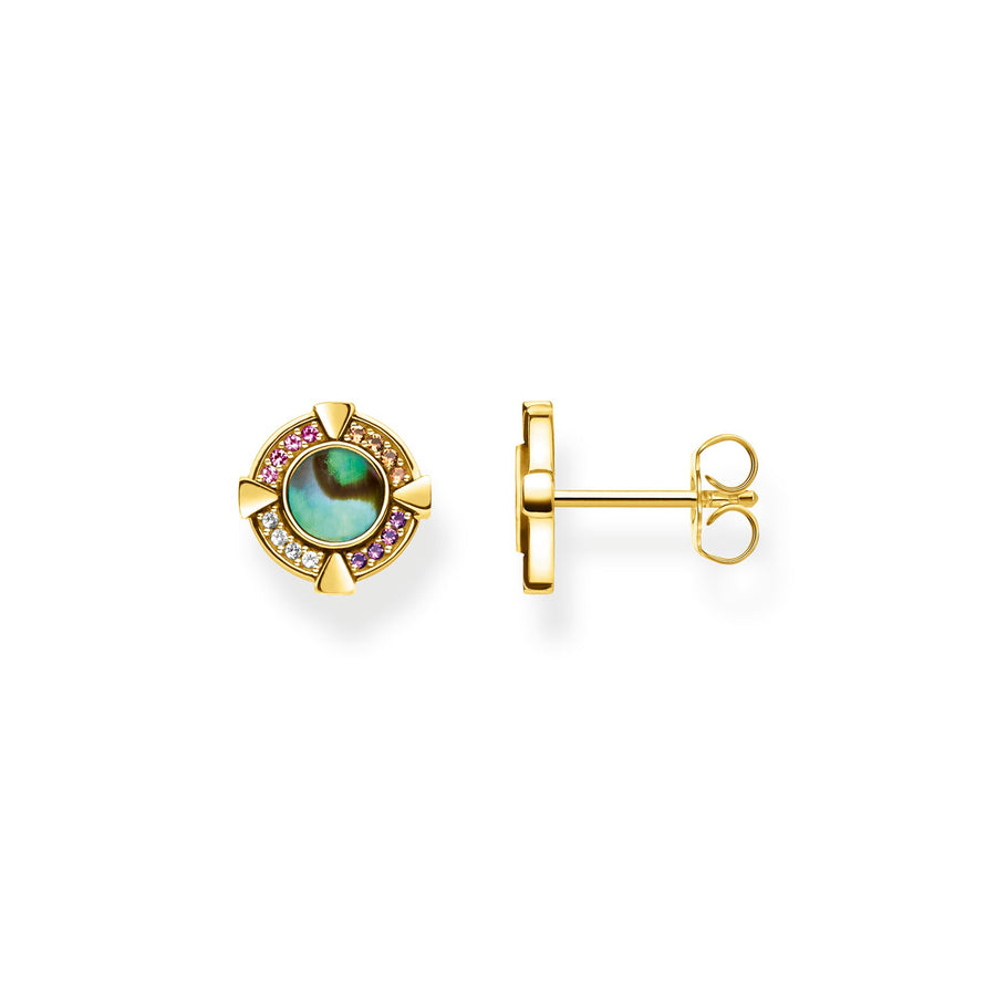 Clous d'oreilles nacre d'abalone or
