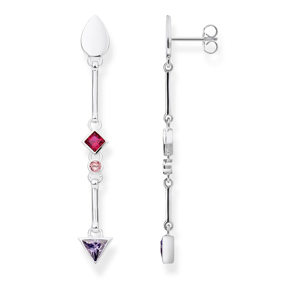 boucles d'oreilles pierres multicolores