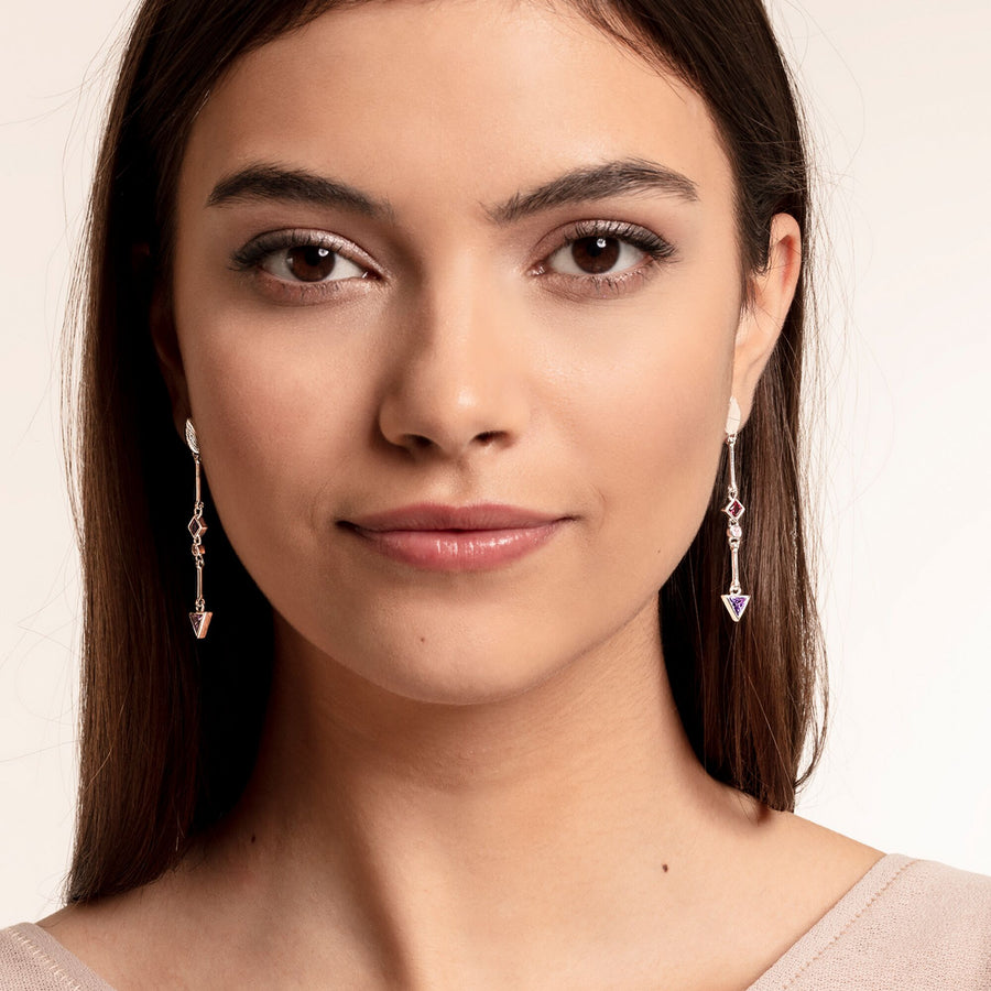 boucles d'oreilles pierres multicolores