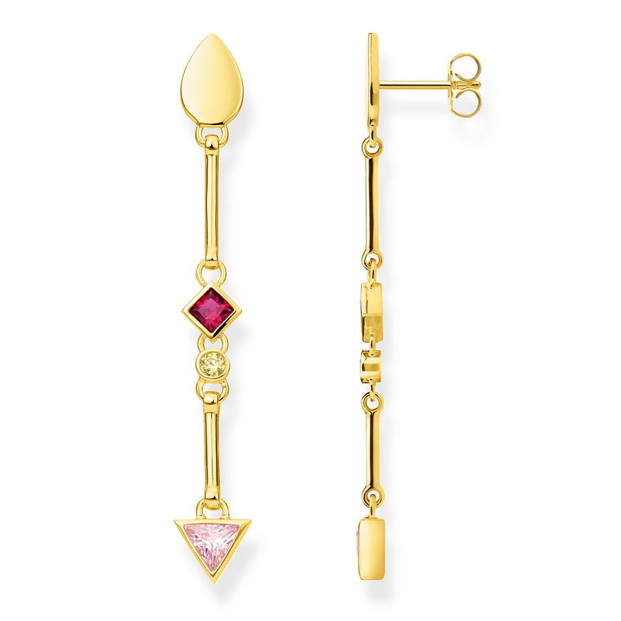 boucles d'oreilles pierres multicolores