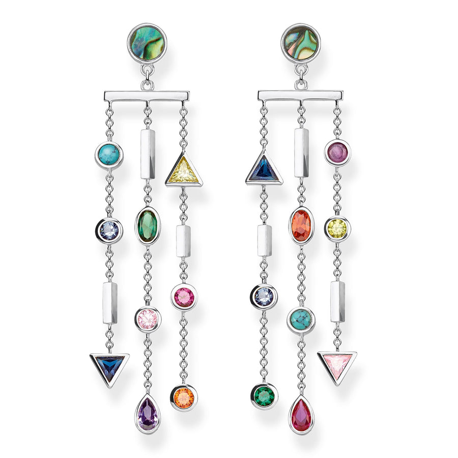 boucles d'oreilles pierres multicolores