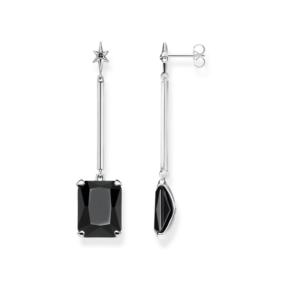 Boucles d'oreilles pierre noire avec étoile