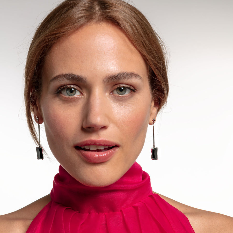Boucles d'oreilles pierre noire avec étoile