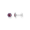 Clous d'oreilles hexagone rouge