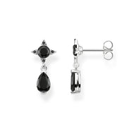 boucles d'oreilles Goutte noire