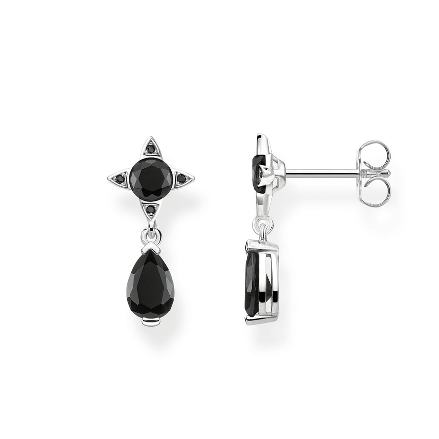 boucles d'oreilles Goutte noire