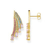 Boucles d'oreilles aile de colibri multicolore or