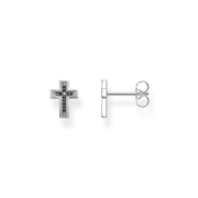 Clous d'oreilles croix noir