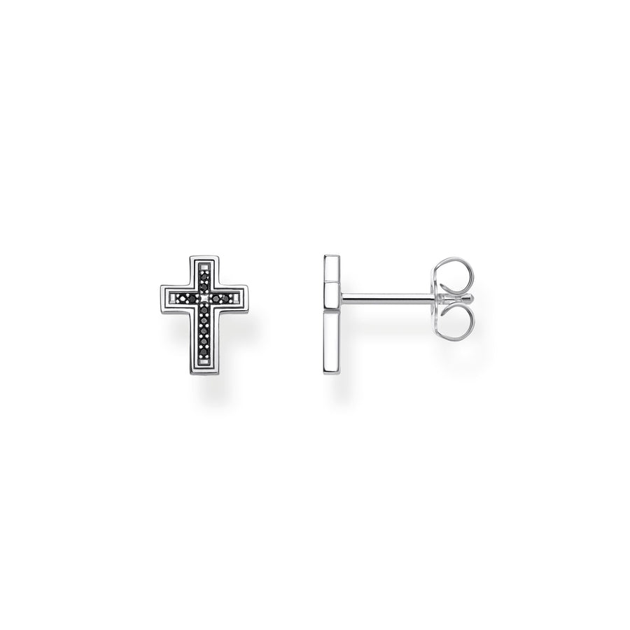Clous d'oreilles croix noir