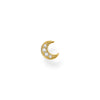 Clou d'oreille unique lune pavé or