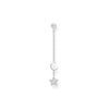 Boucle d'oreille unique étoile & lune argent
