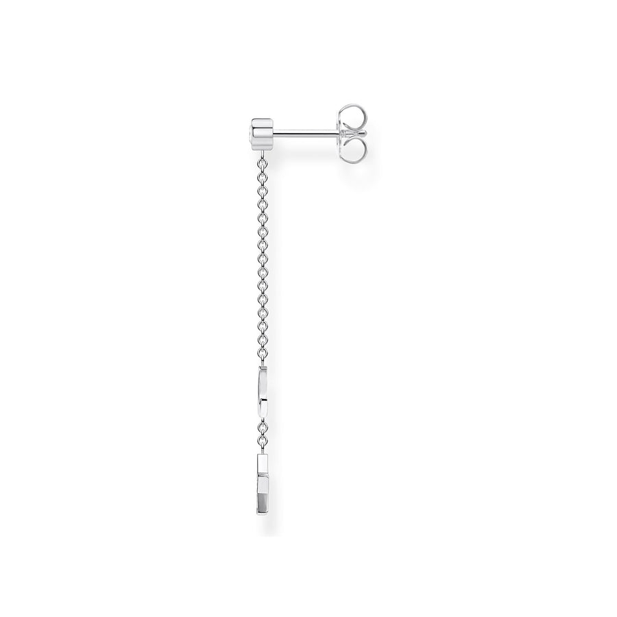 Boucle d'oreille unique étoile & lune argent