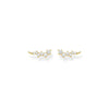 Boucles d'oreilles grimpante blanche pierres or