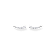 Boucles d'oreilles grimpante pierres blanches argent