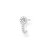 Clou d'oreille unique pierres blanches argent