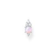 Clou d'oreille unique vintage pierre de couleur opale rose chatoyant