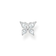 Clou d'oreille unique papillon pierres blanches