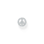 Clou d'oreille unique peace argent