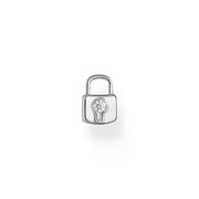 Clou d'oreille unique cadenas argent