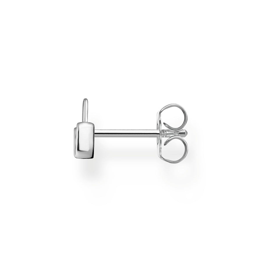 Clou d'oreille unique cadenas argent