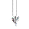 Chaîne colibri multicolore argent