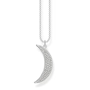 Chaîne demi-lune pavé argent