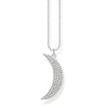 Chaîne demi-lune pavé argent