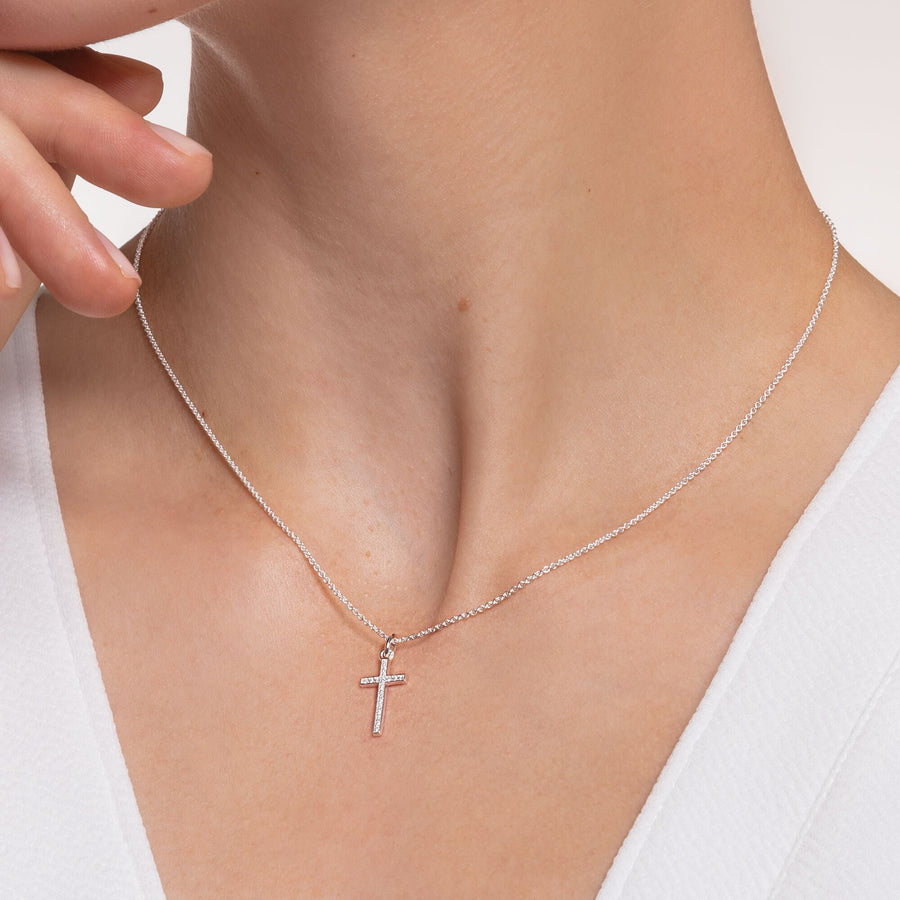 Chaîne croix avec pavé
